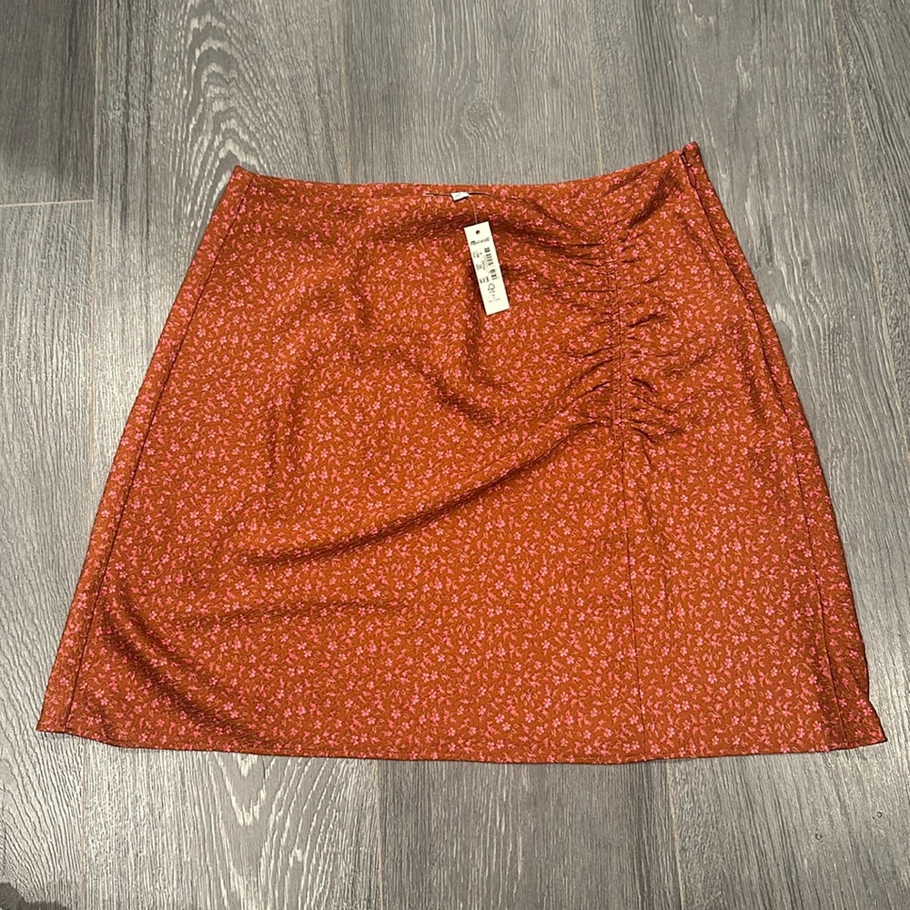 NWT Madewell satin floral skirt